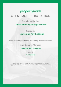 Property Mark - Client Money Protection - Certificate