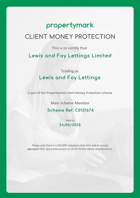 Property Mark - Client Money Protection - Certificate