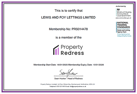 Property Redress Certificate