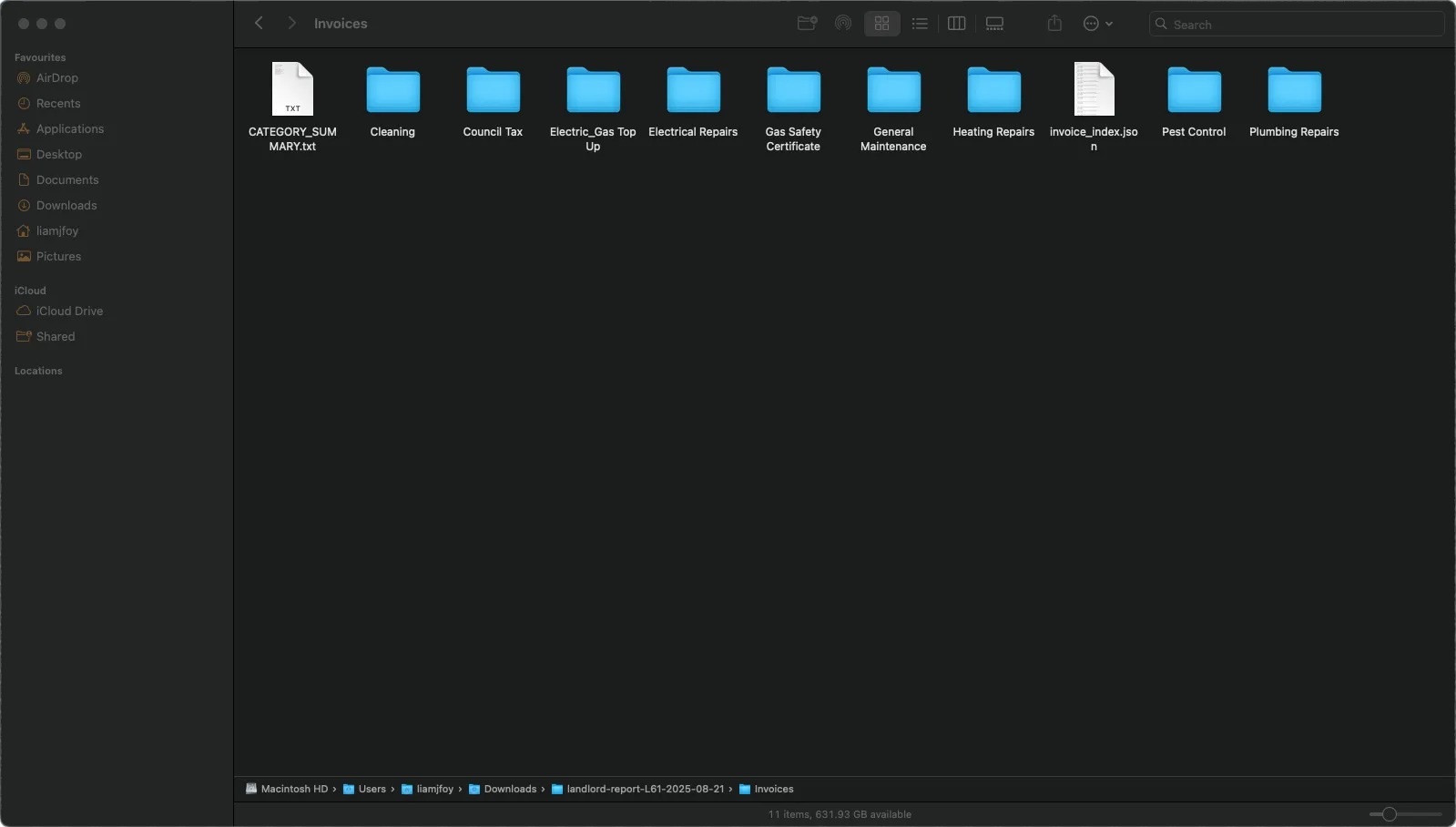 Landlord Portal - PDF Report Folder Structure