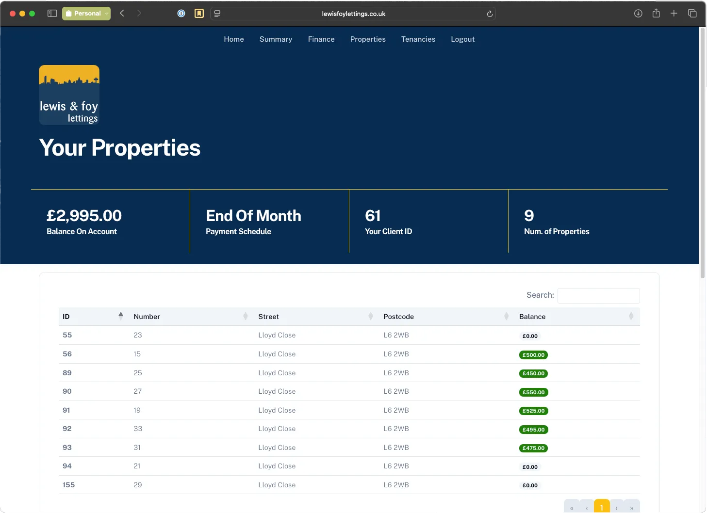 Landlord Portal - Your Properties