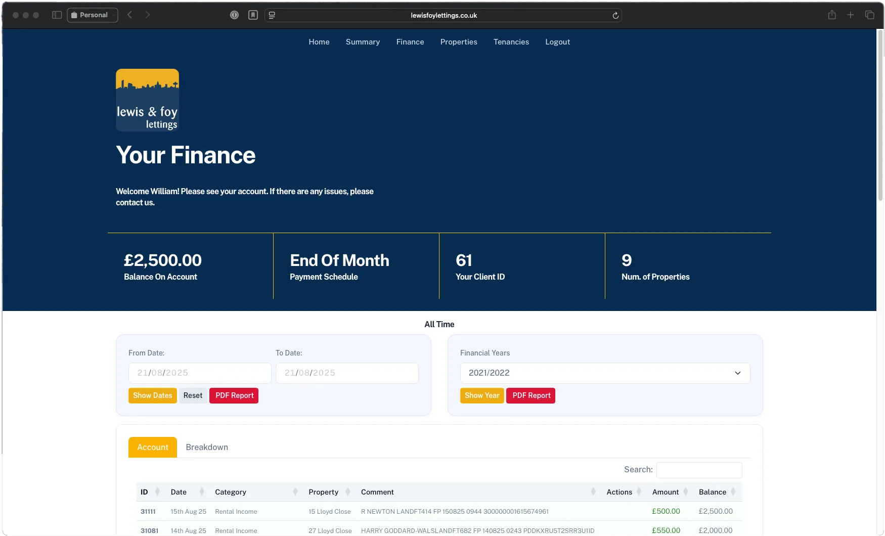 Landlord Portal - Your Finance